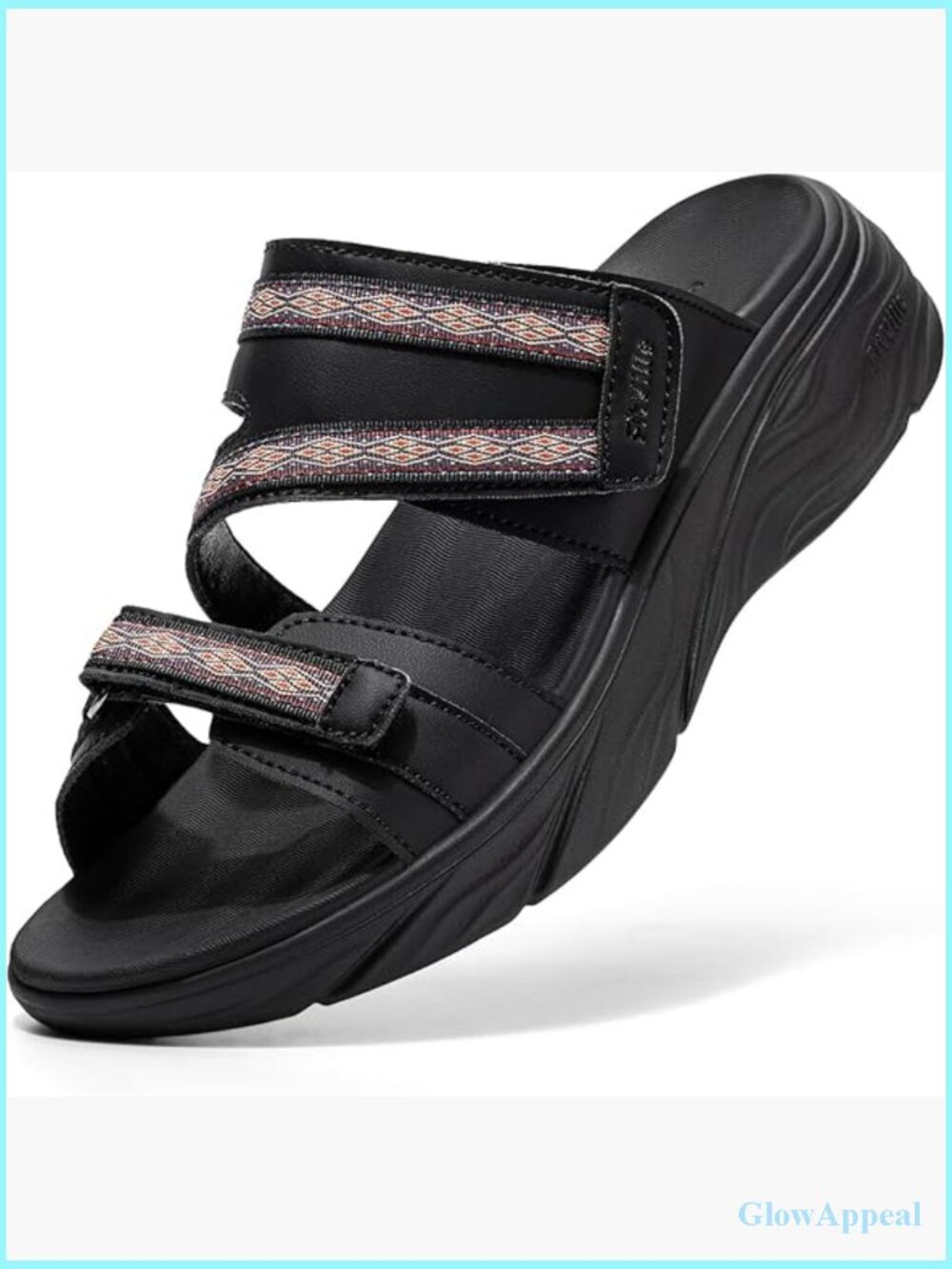 Wide Width Adjustable Slide Wedge Sandals With Arch Support